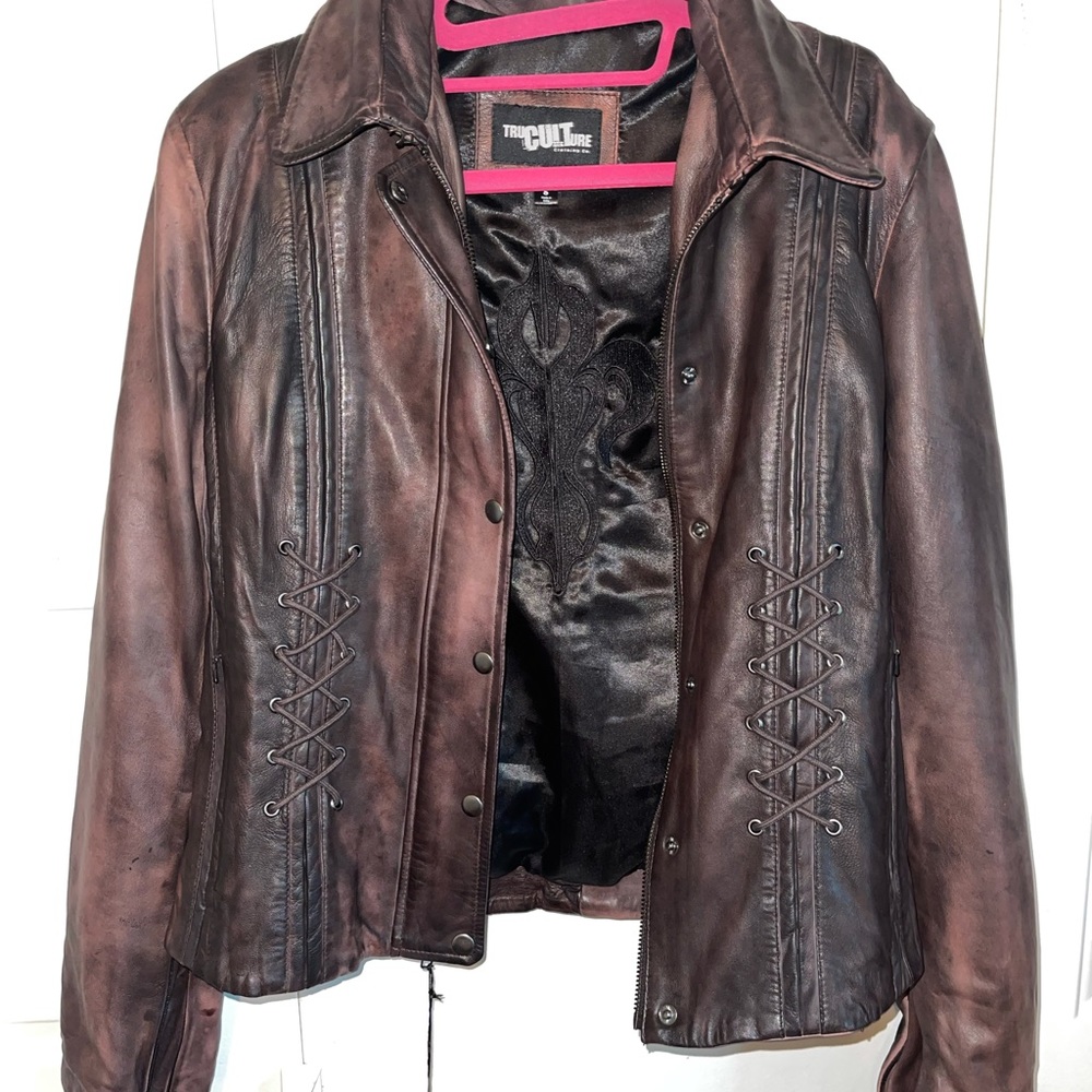 Distressed Chocolate Leather Jacket